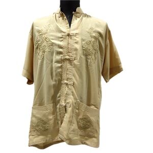 Quiksilver Embroidered Dragon Shirt Asian Style Men’s 4XL (Fits Like L/XL)